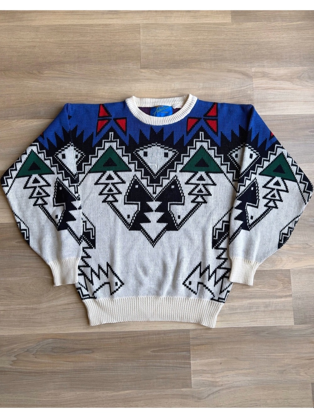 Vintage 90's Adventure Nordic Geometric Knit Sweater